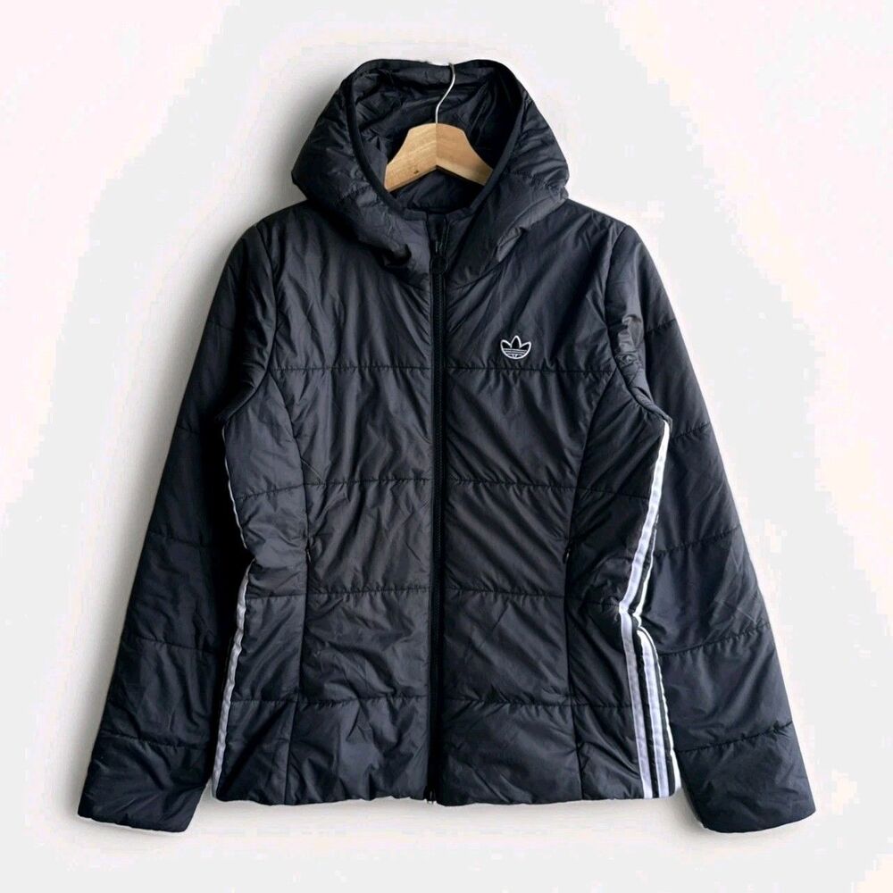 Adidas Women’s Medium Prime Green Black Lightweight Down Puffer Jacket Outdoor